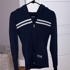 Hollister Dark Blue Zip Up Hoodie